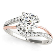 Bids.com 14k White And Rose Gold Bypass Shank Diamond Engagement Ring (1 1/3 cttw) Rings