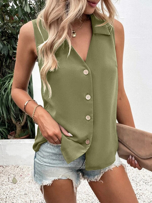 Johnny Collar Button Up Tank