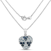 Bids.com 2.73 Carat Genuine Blue Sapphire and Aquamarine .925 Sterling Silver Pendant Pendants