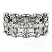 Bids.com Diamond Studded Four Leaf Clover Motif Ring in 14k White Gold (1/4 cttw) Rings