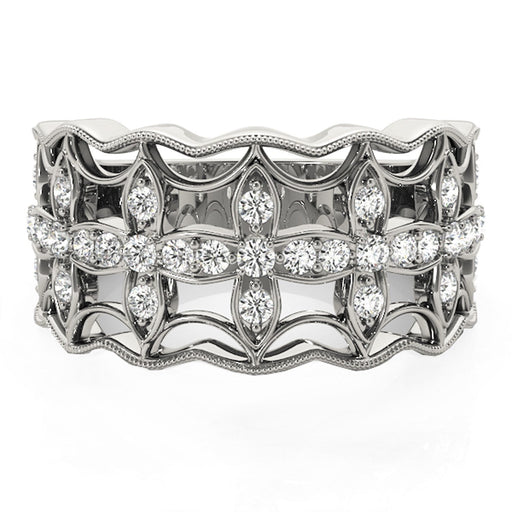 Bids.com Diamond Studded Four Leaf Clover Motif Ring in 14k White Gold (1/4 cttw) Rings