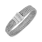Bids.com Woven Rope Bracelet with White Sapphire Accented Clasp in Sterling Silver Bracelets