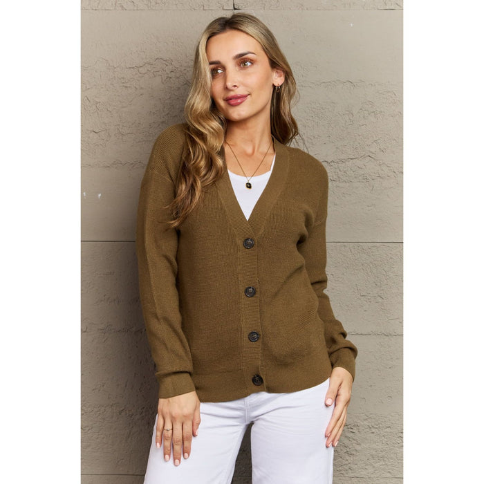 Zenana Kiss Me Tonight Button Down Cardigan in Chartreuse