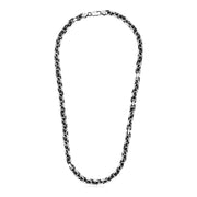 Bids.com Sterling Silver Gunmetal Finish Oval Link Necklace Necklaces