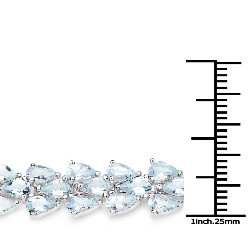 Bids.com 14.11 Carat Genuine Aquamarine .925 Sterling Silver Bracelet Bracelets