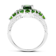 Bids.com 2.28 Carat Genuine Chrome Diopside .925 Sterling Silver Ring Rings