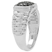 Bids.com 0.22 Carat Genuine Black Diamond .925 Sterling Silver Ring Rings