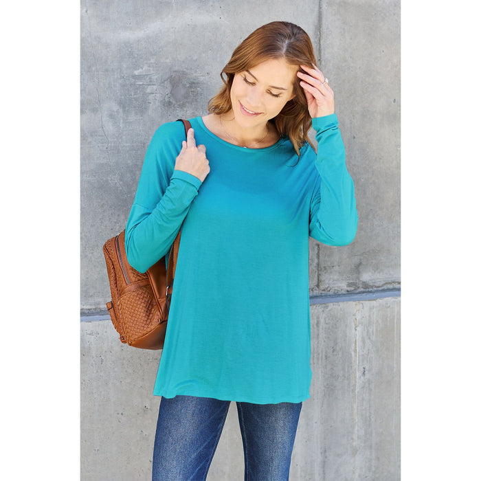 Basic Bae Round Neck Dropped Shoulder T-Shirt