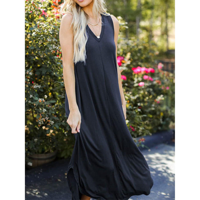 V-Neck Midi Tank Dress