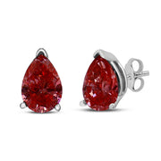 Bids.com 14K White Gold 1/2 Cttw Lab Grown Pink Pear Diamond 3 Prong Set Martini Solitaire Stud Earrings (Pink Color, VS2-SI1 Clarity) Earrings