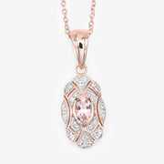 Bids.com 0.52 Carat Genuine Morganite and White Topaz .925 Sterling Silver Pendant Pendants