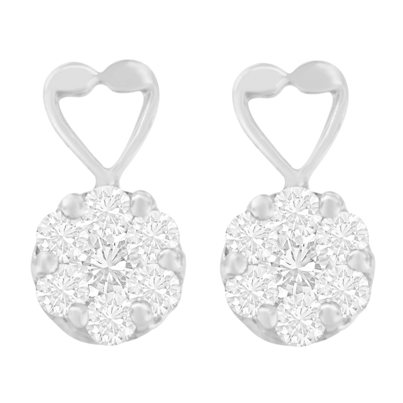 Bids.com 14K White Gold 1 1/4 cttw Round Cut Diamond Earrings (H-I, I1-I2) Earrings