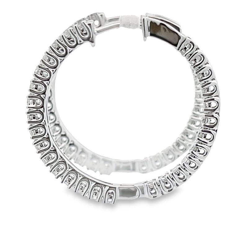Bids.com 1.53ct Diamond Hoop Earrings 10KT White Gold Earrings
