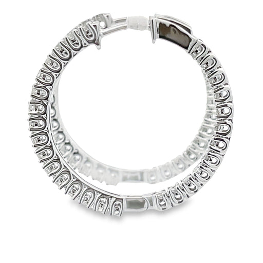 Bids.com 1.53ct Diamond Hoop Earrings 10KT White Gold Earrings