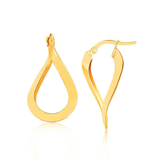 Bids.com 14k Yellow Gold Flat Polished Twisted Hoop Earrings Earrings
