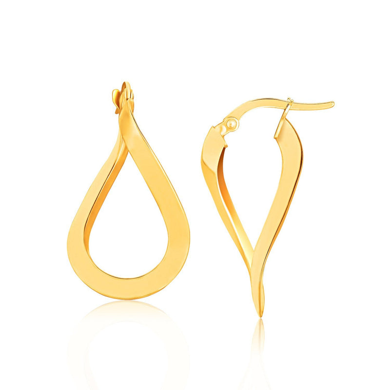Bids.com 14k Yellow Gold Flat Polished Twisted Hoop Earrings Earrings