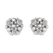 Bids.com .925 Sterling Silver 1/10 cttw Prong Set Round-Cut Trio Diamond Stud Earrings (I-J Color, I3 Clarity) Earrings