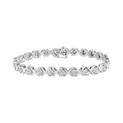 Bids.com .925 Sterling Silver 1/4 Cttw Miracle Set Diamond "X" Link Bracelet (I-J Color, I3 Clarity) - 7.25" Bracelets
