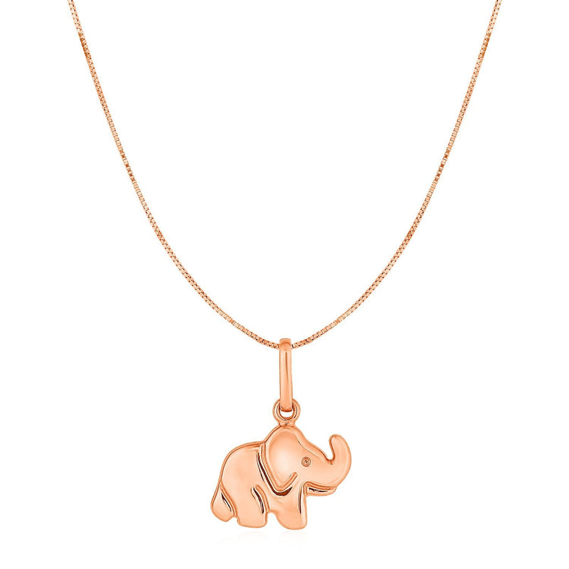 Bids.com Elephant Pendant in 10k Rose Gold Pendants