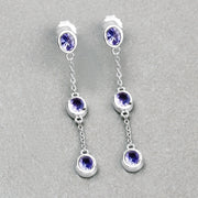 Bids.com 1.98 Carat Genuine Tanzanite .925 Sterling Silver Earrings Earrings