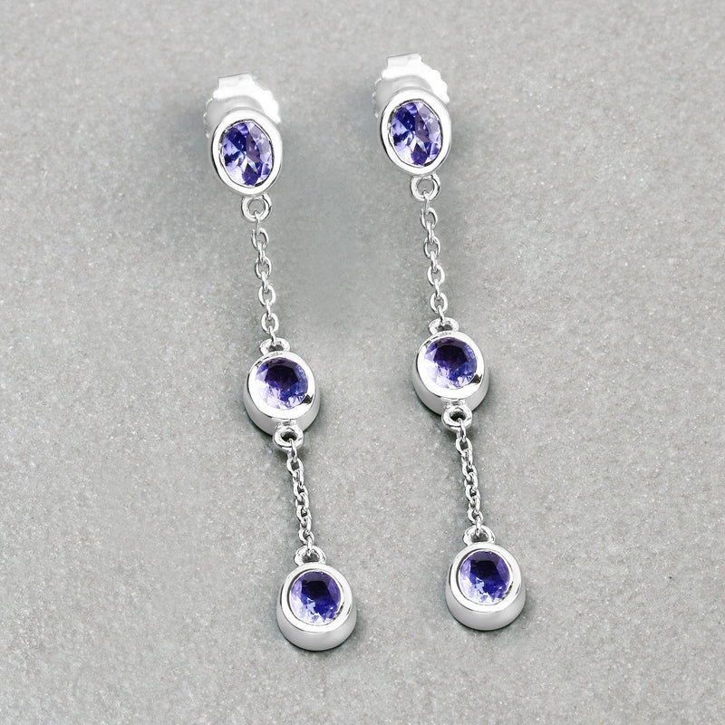Bids.com 1.98 Carat Genuine Tanzanite .925 Sterling Silver Earrings Earrings
