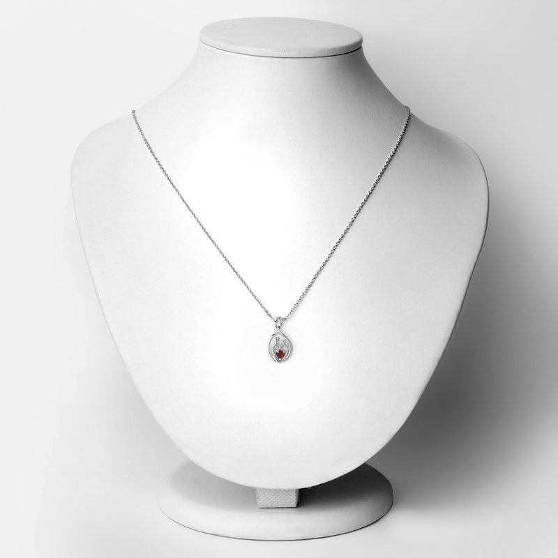 Bids.com 0.14 Carat Genuine Garnet .925 Sterling Silver Pendant Pendants