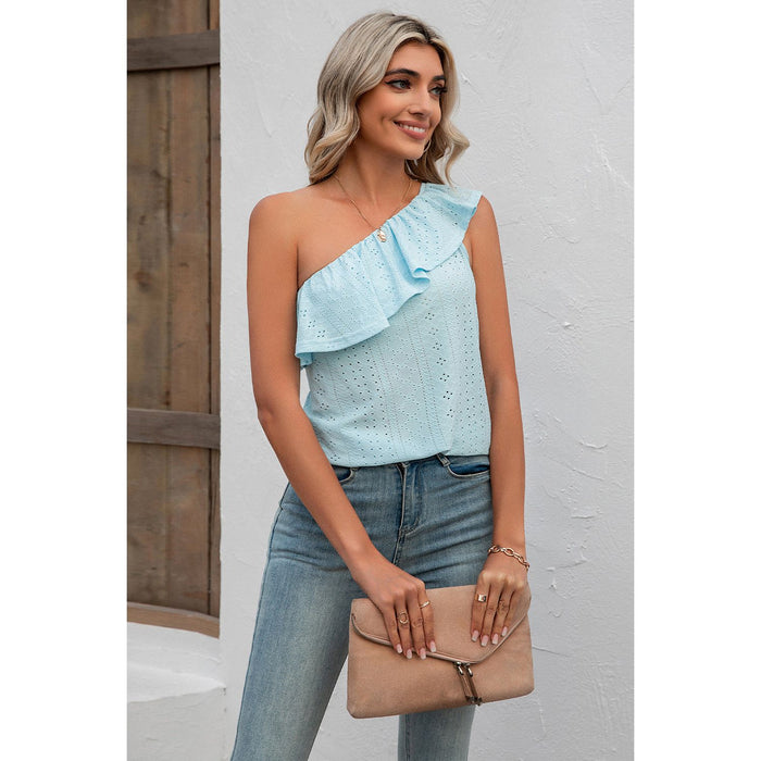 Eyelet One-Shoulder Tank