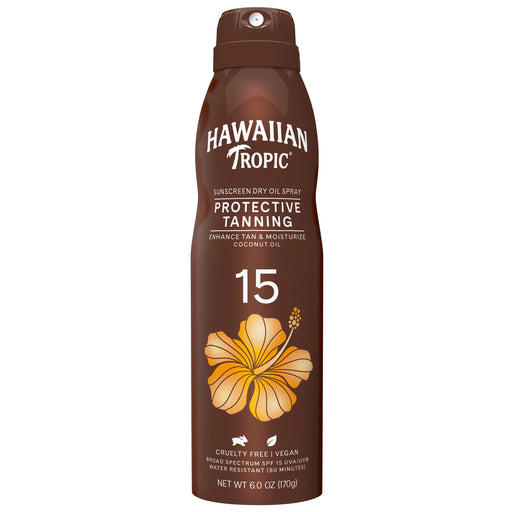 This is Beauty US Hawaiian Tropic Dry Oil Sunscreen Spray SPF 15 6oz - imperfect Container BEAUTY