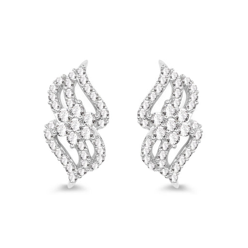 Bids.com 0.68 Carat Genuine White Diamond 14K White Gold Earrings (G-H Color, SI1-SI2 Clarity) Earrings