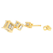 Bids.com 14K Yellow Gold 1 cttw Princess Cut Diamond Earrings (H-I, SI1-SI2) Earrings