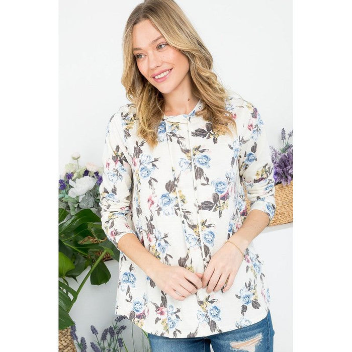 ALLOVER FLORAL SWEATSHIRT TOP