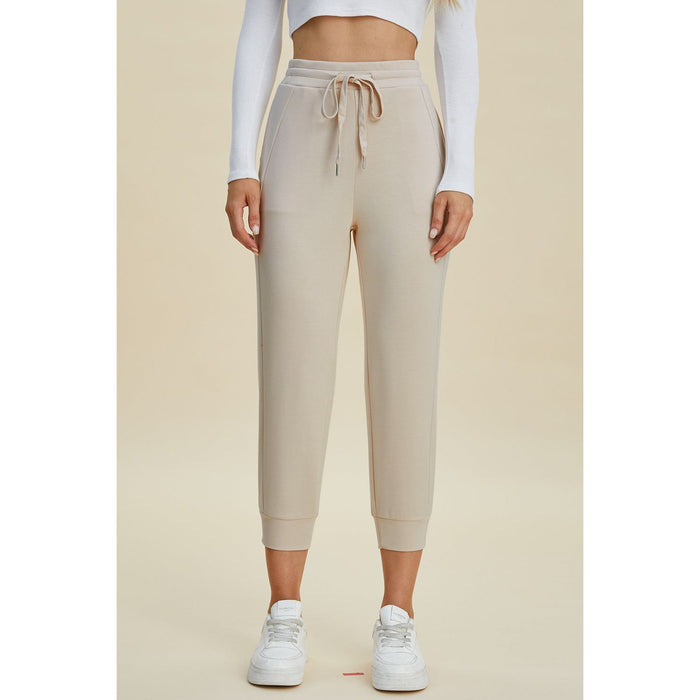 Basic Bae Full Size Air Scuba Drawstring High Waist Cropped Pants