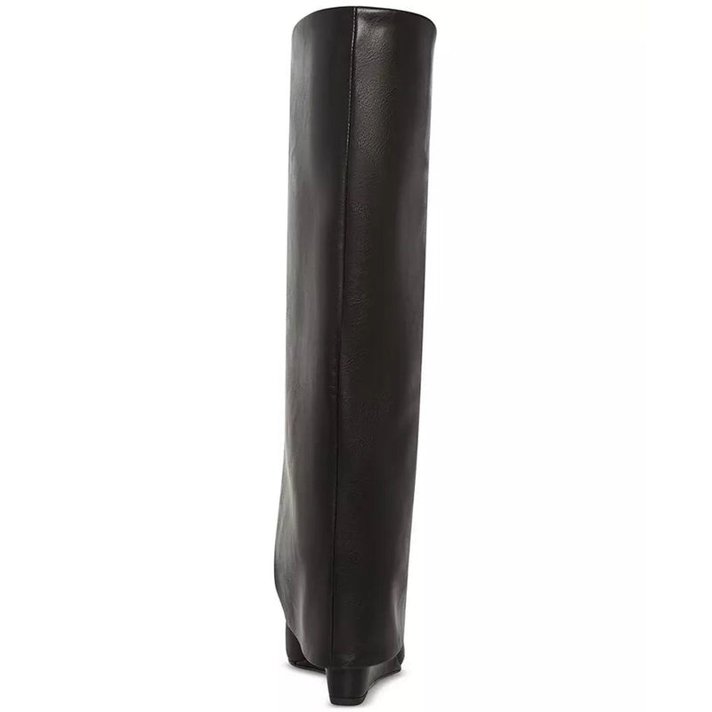 Mill's Beauty Supply Evander Fold-Over Cuffed Knee High Wedge Dress Boots