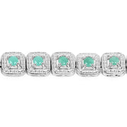Bids.com 2.40 Carat Genuine Emerald .925 Sterling Silver Bracelet Bracelets