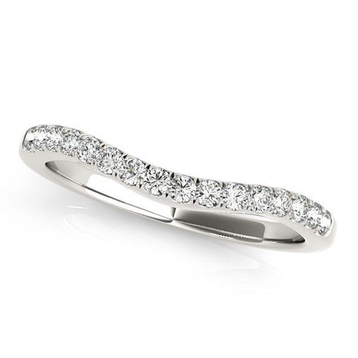 Bids.com 14k White Gold Curvy Style Pave Set Diamond Wedding Band (1/5 cttw) Rings