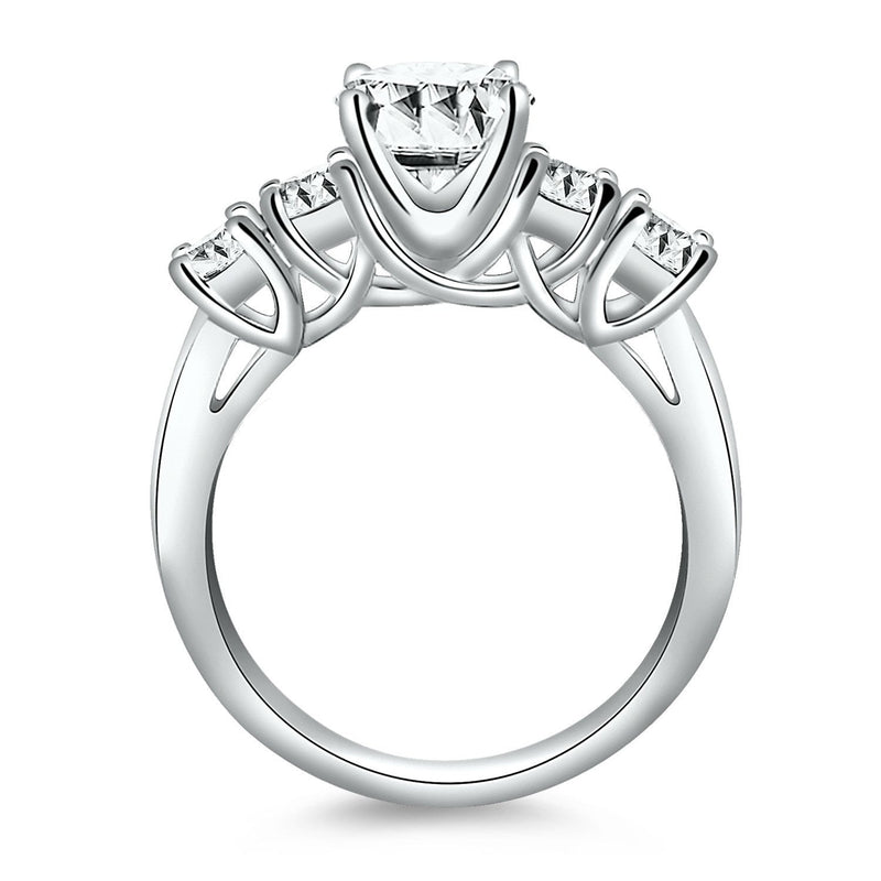 Bids.com 14k White Gold Five Stone Diamond Trellis Engagement Ring Rings