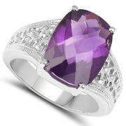 Bids.com 6.50 Carat Genuine Amethyst .925 Sterling Silver Ring Rings
