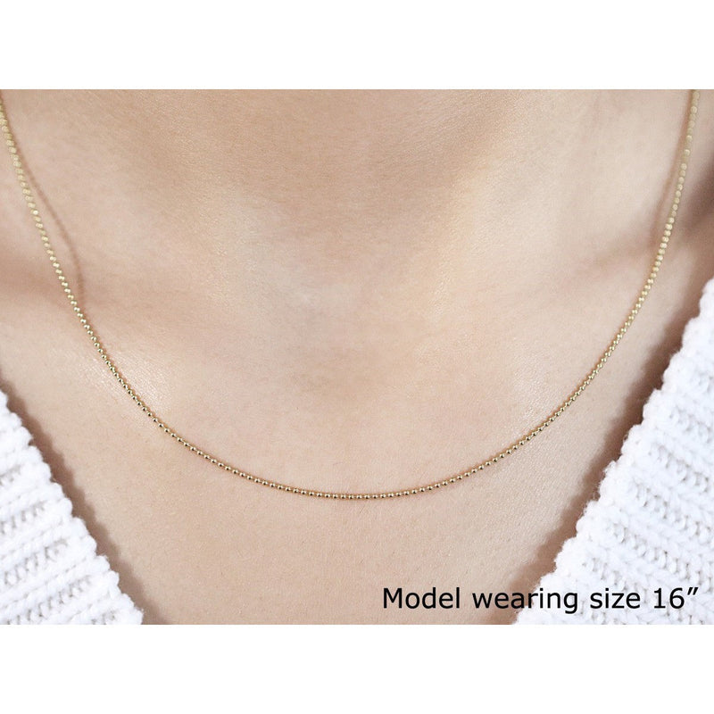 Bids.com 14k Yellow Gold Bead Chain 1.0mm Necklaces