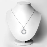 Bids.com 1.10 Carat Genuine Aquamarine and White Topaz .925 Sterling Silver Pendant Pendants