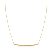 Bids.com 14k Yellow Gold Thin Textured Bar Necklace Necklaces