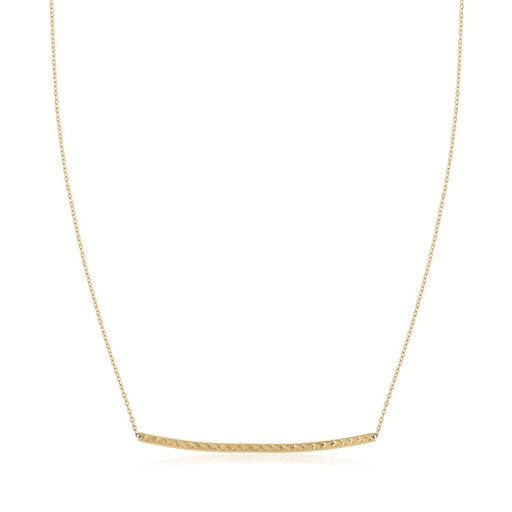 Bids.com 14k Yellow Gold Thin Textured Bar Necklace Necklaces White Smoke 17 / Yellow Gold