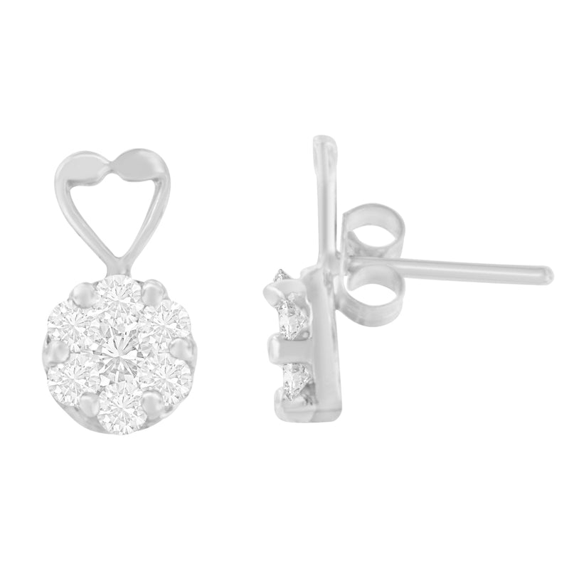 Bids.com 14K White Gold 1 1/4 cttw Round Cut Diamond Earrings (H-I, I1-I2) Earrings