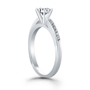 Bids.com 14k White Gold Diamond Channel Cathedral Engagement Ring Rings