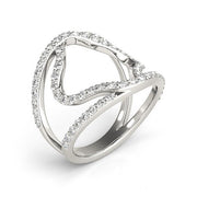 Bids.com 14k White Gold Diamond Flower Style Dual Band Ring (5/8 cttw) Rings