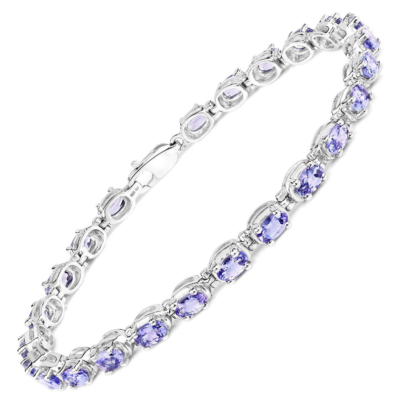 Bids.com 6.00 Carat Genuine Tanzanite .925 Sterling Silver Bracelet Bracelets