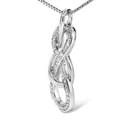 Bids.com 925 Sterling Silver Diamond Accent Interlocking Infinity Pendant Necklace (H-I Color, I2-I3 Clarity) - 18" Inches Necklaces