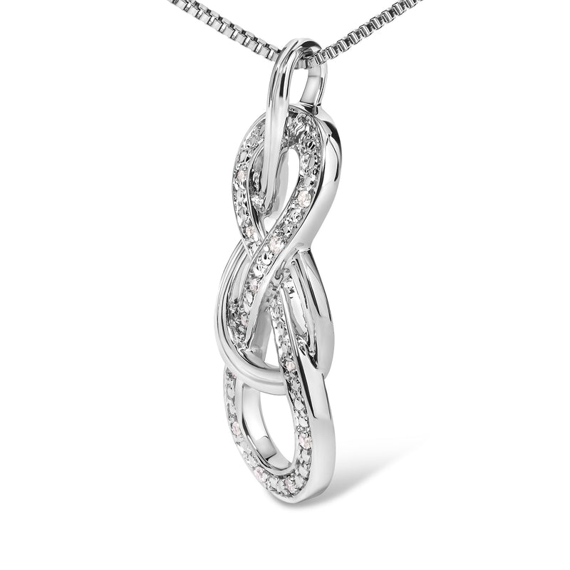 Bids.com 925 Sterling Silver Diamond Accent Interlocking Infinity Pendant Necklace (H-I Color, I2-I3 Clarity) - 18" Inches Necklaces