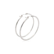 Bids.com 14k White Gold Polished Hoop Earrings (40 mm) Earrings