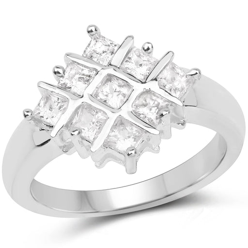 Bids.com 1.08 Carat Genuine White Sapphire .925 Sterling Silver Ring Rings