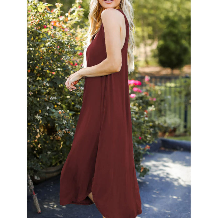 V-Neck Midi Tank Dress